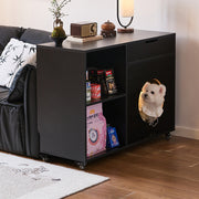 Modern Pet House Side Cabinet Wooden Storage End Table Multi Functional Design